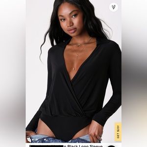 Lulus black long sleeve body suit